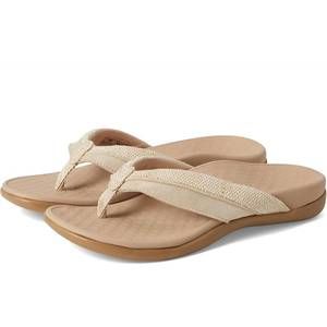 NEW VIONIC women shore toe post sandal in natural/gold